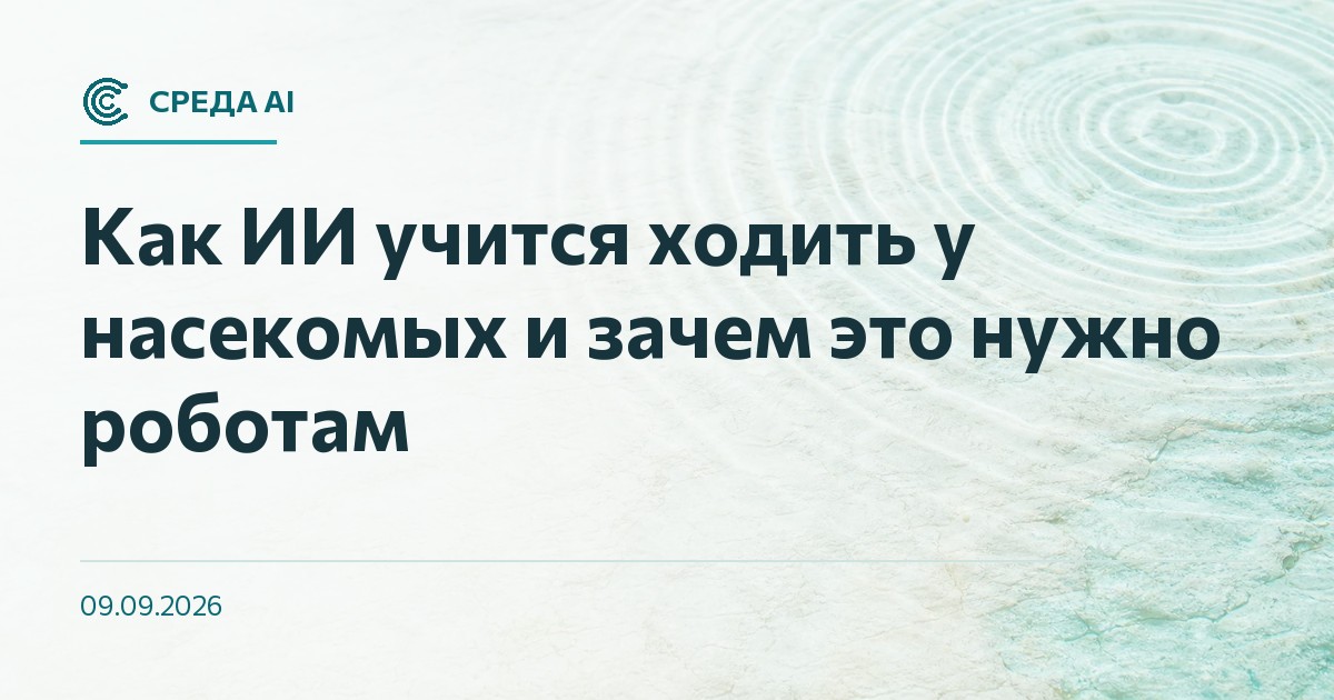 Как ИИ учится ходить у насекомых и зачем это нужно роботам
