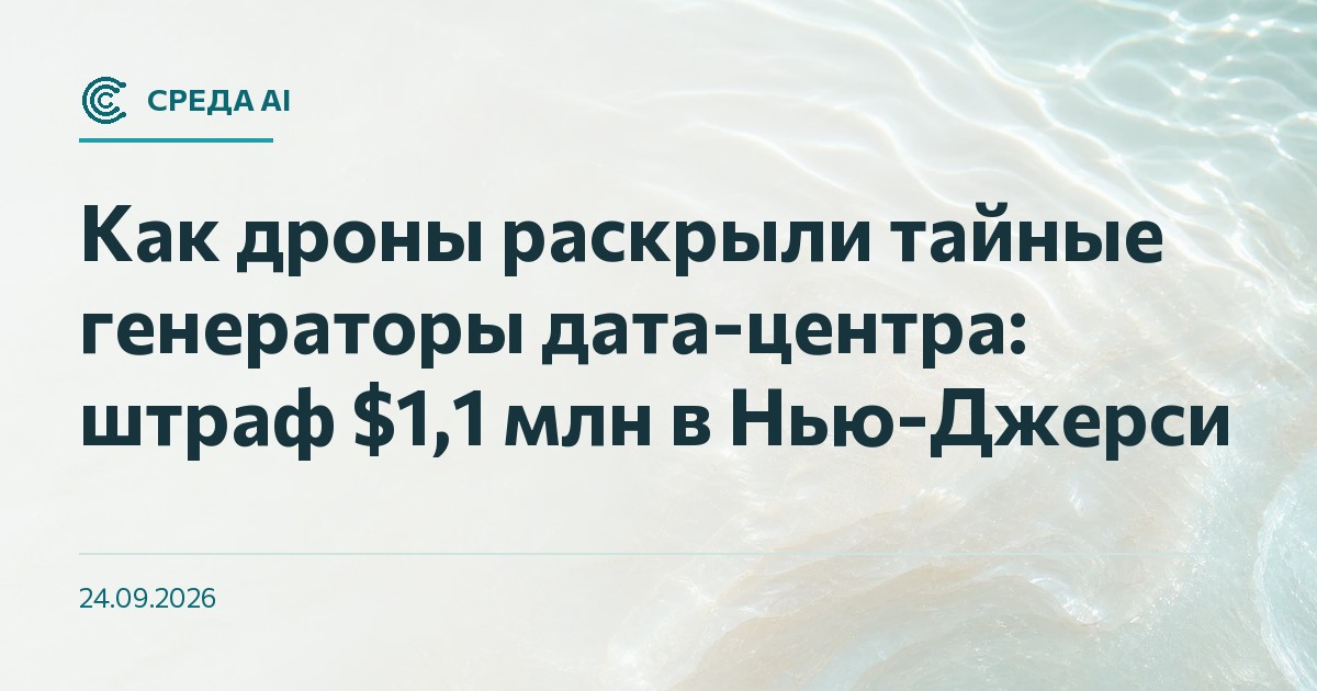 Как дроны раскрыли тайные генераторы дата-центра: штраф $1,1 млн в Нью-Джерси