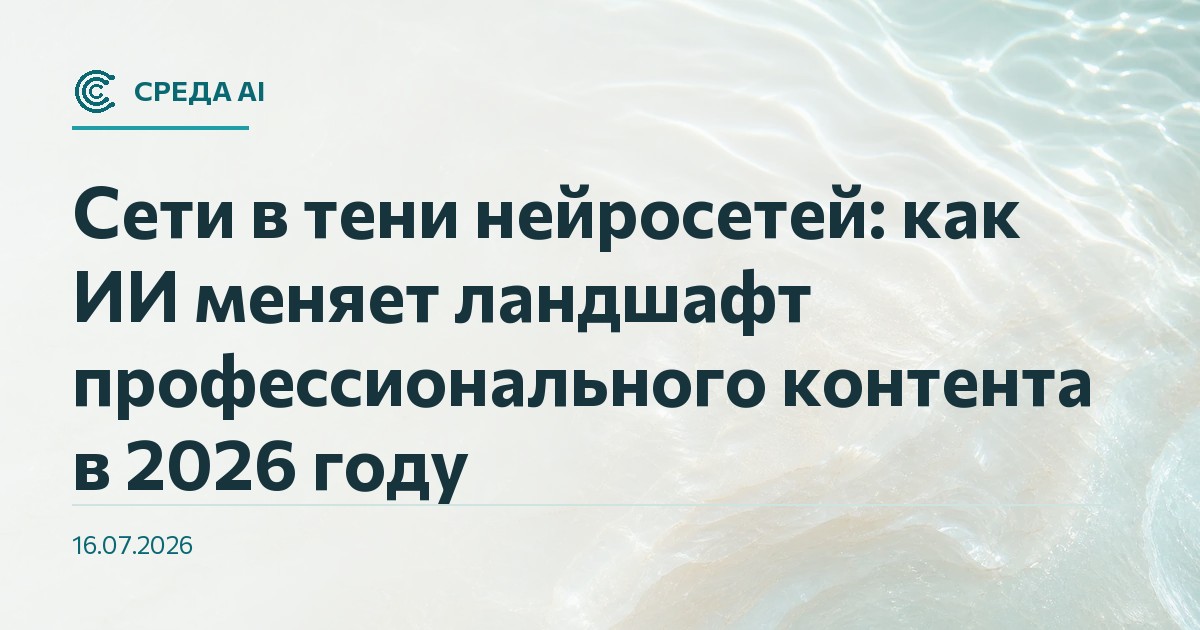 Сети в тени нейросетей: как ИИ меняет ландшафт профессионального контента в 2026 году