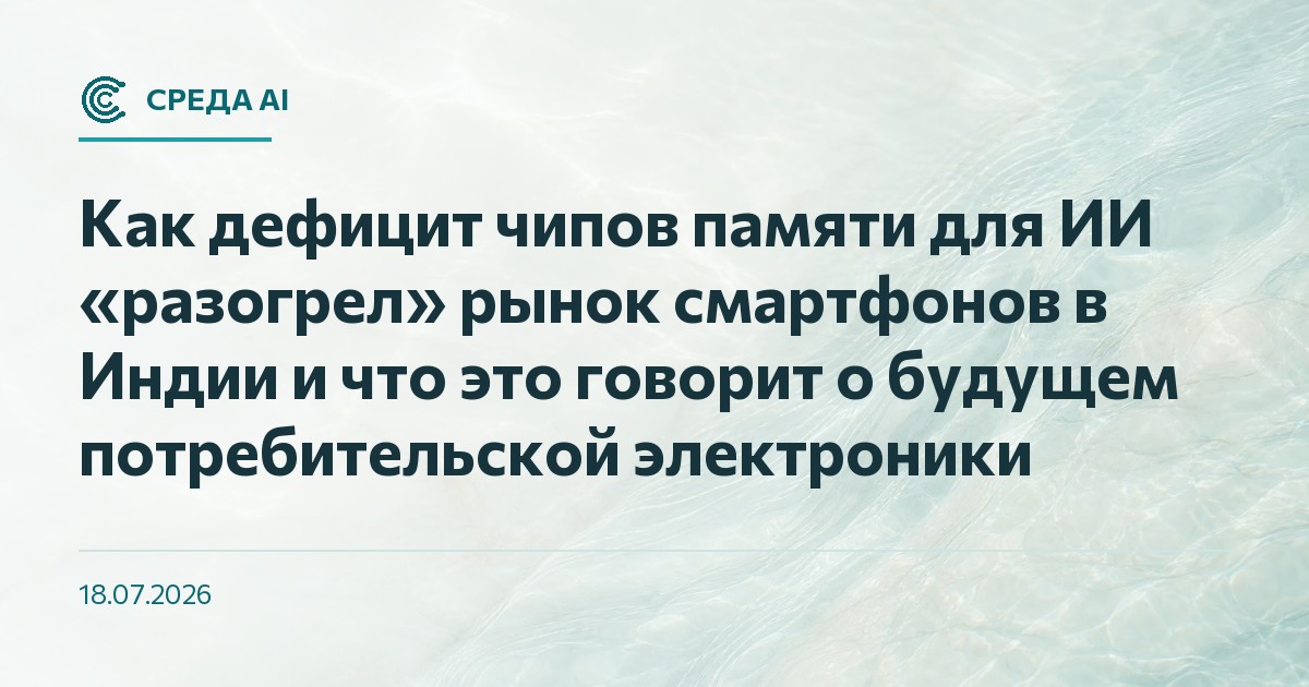 Как дефицит чипов памяти для ИИ «разогрел» рынок смартфонов в Индии и что это говорит о будущем потребительской электроники