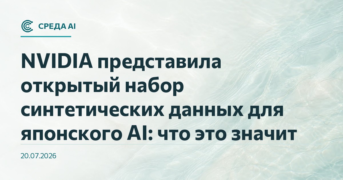 NVIDIA представила открытый набор синтетических данных для японского AI: что это значит