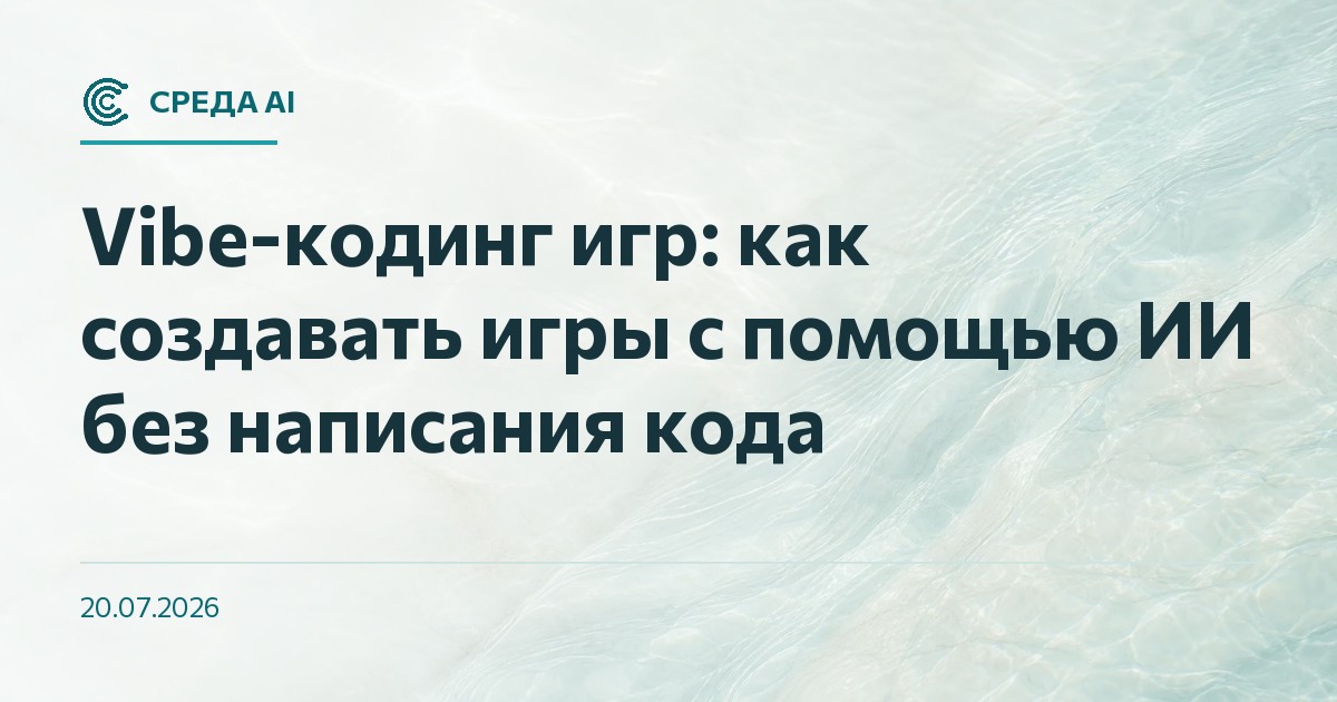 Vibe-кодинг игр: как создавать игры с помощью ИИ без написания кода