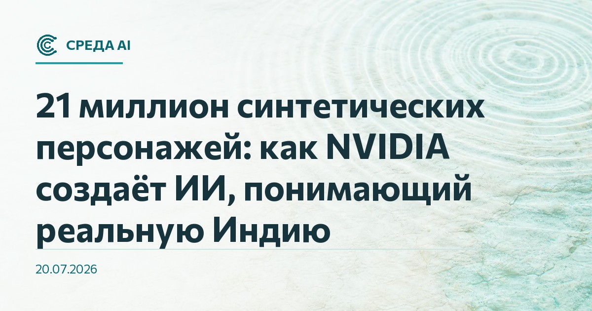 21 миллион синтетических персонажей: как NVIDIA создаёт ИИ, понимающий реальную Индию