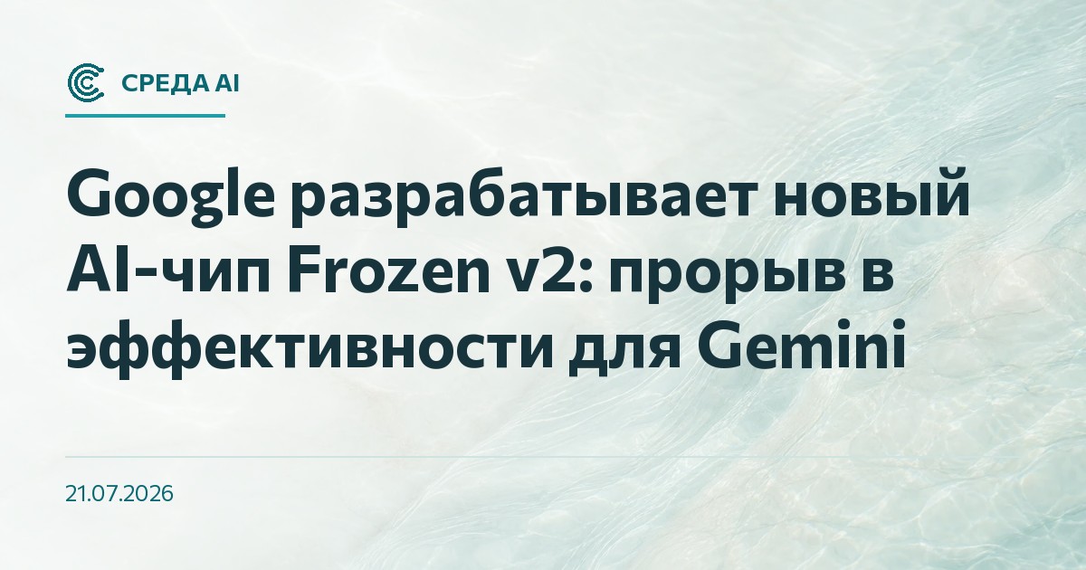 Google разрабатывает новый AI-чип Frozen v2: прорыв в эффективности для Gemini