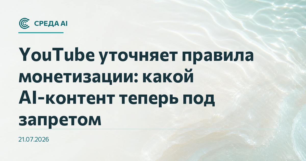 YouTube уточняет правила монетизации: какой AI-контент теперь под запретом