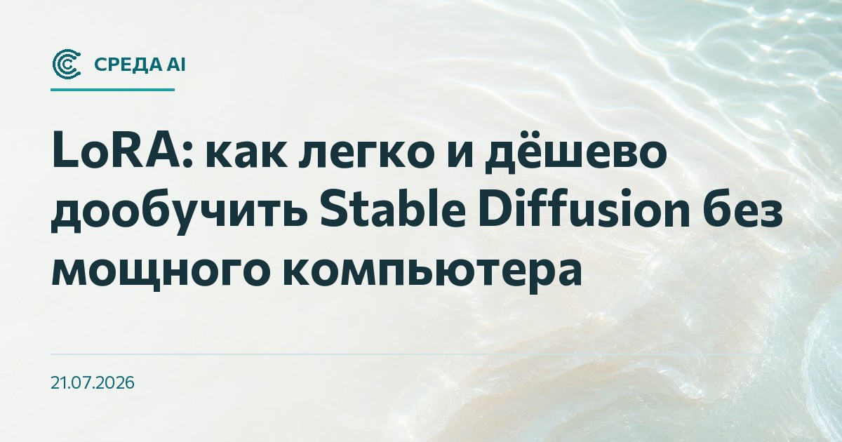 LoRA: как легко и дёшево дообучить Stable Diffusion без мощного компьютера
