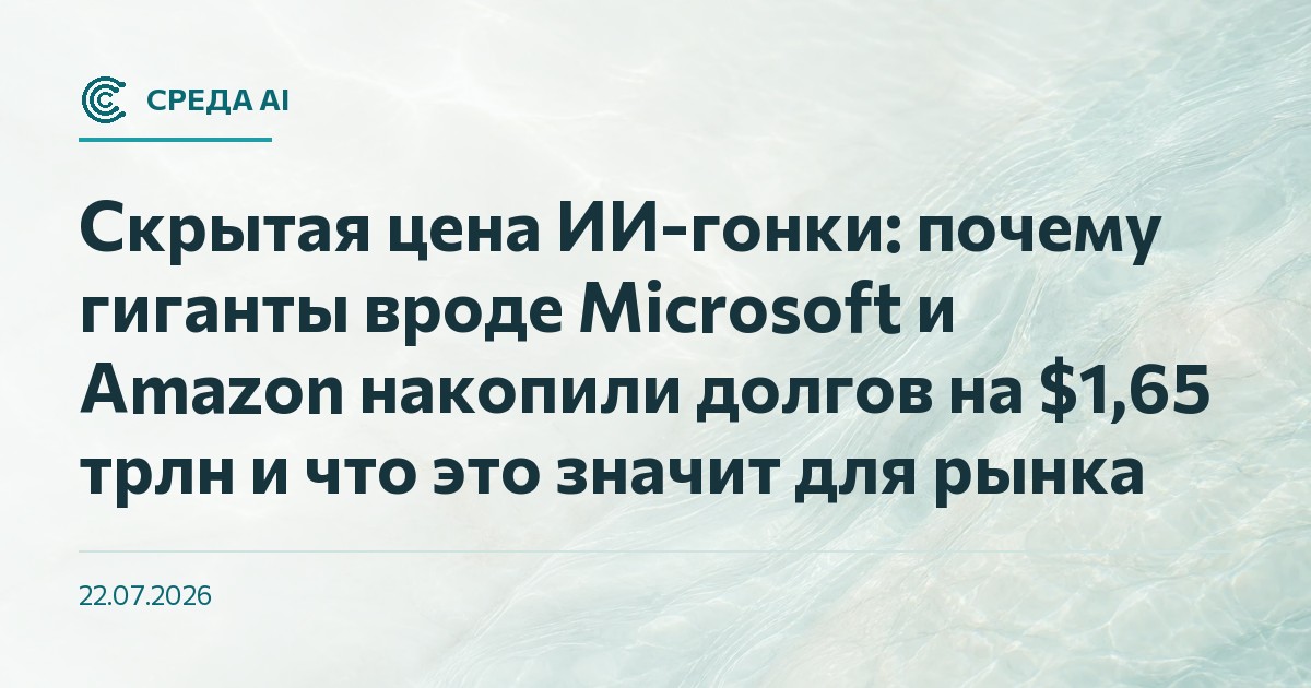 Скрытая цена ИИ-гонки: почему гиганты вроде Microsoft и Amazon накопили долгов на $1,65 трлн и что это значит для рынка
