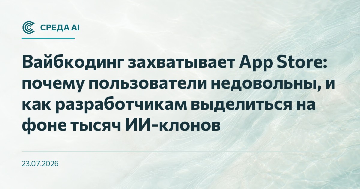 Вайбкодинг захватывает App Store: почему пользователи недовольны, и как разработчикам выделиться на фоне тысяч ИИ-клонов