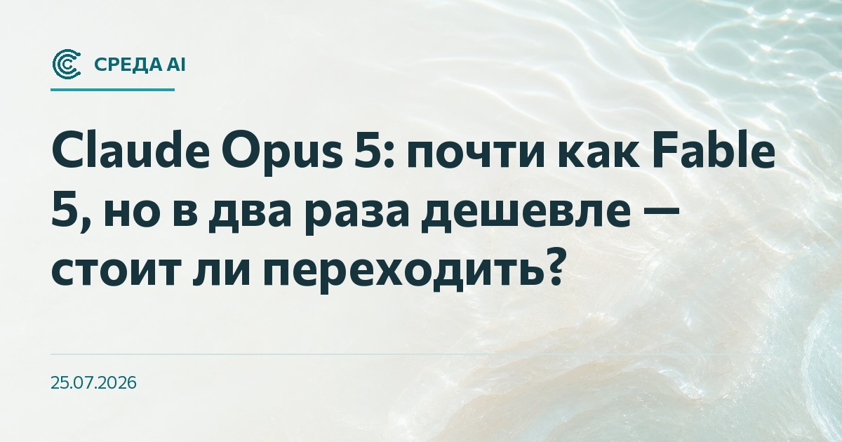 Claude Opus 5: почти как Fable 5, но в два раза дешевле — стоит ли переходить?