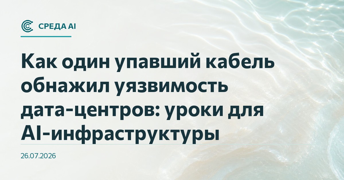 Как один упавший кабель обнажил уязвимость дата-центров: уроки для AI-инфраструктуры