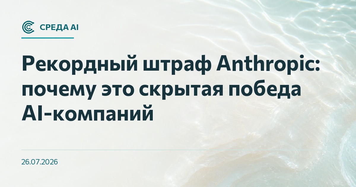 Рекордный штраф Anthropic: почему это скрытая победа AI-компаний