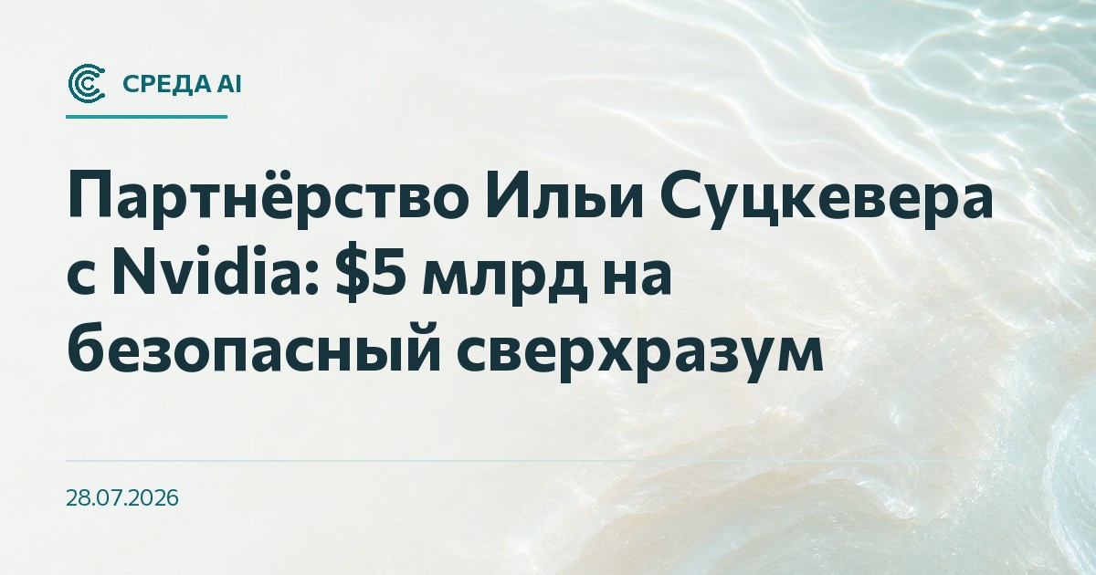 Партнёрство Ильи Суцкевера с Nvidia: $5 млрд на безопасный сверхразум