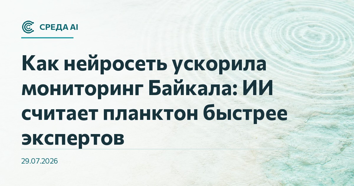 Как нейросеть ускорила мониторинг Байкала: ИИ считает планктон быстрее экспертов