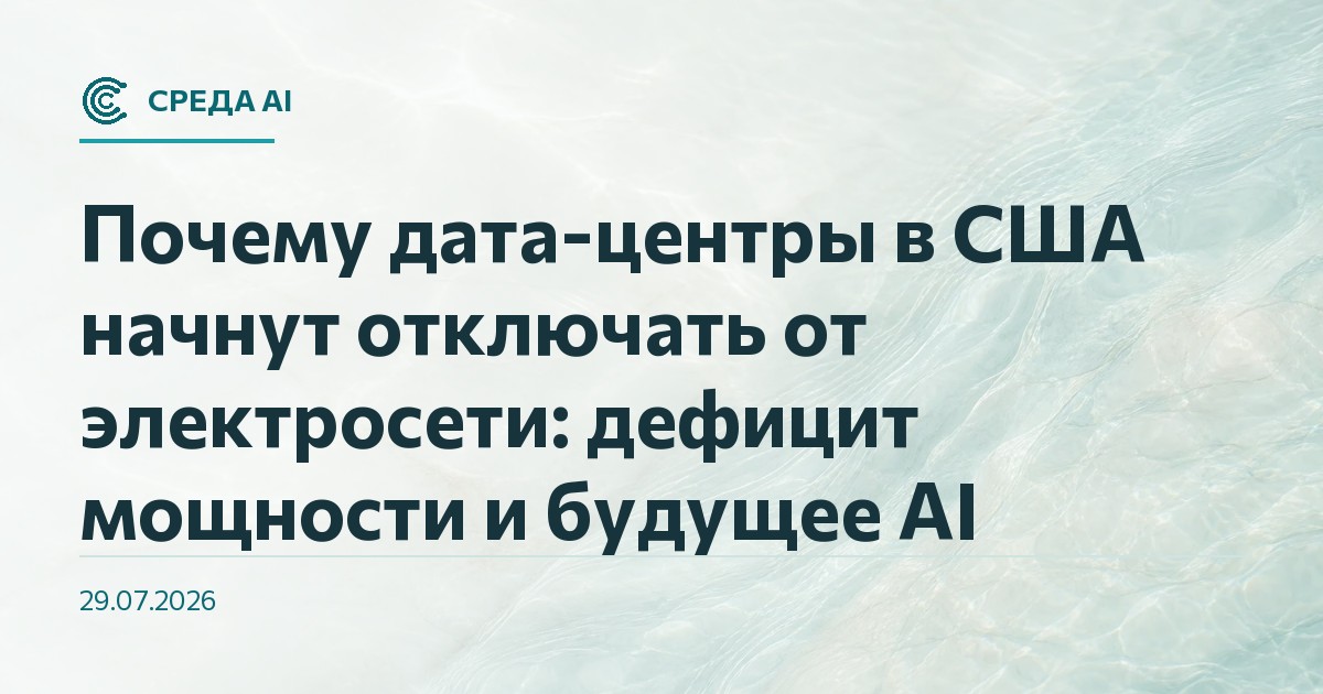 Почему дата-центры в США начнут отключать от электросети: дефицит мощности и будущее AI