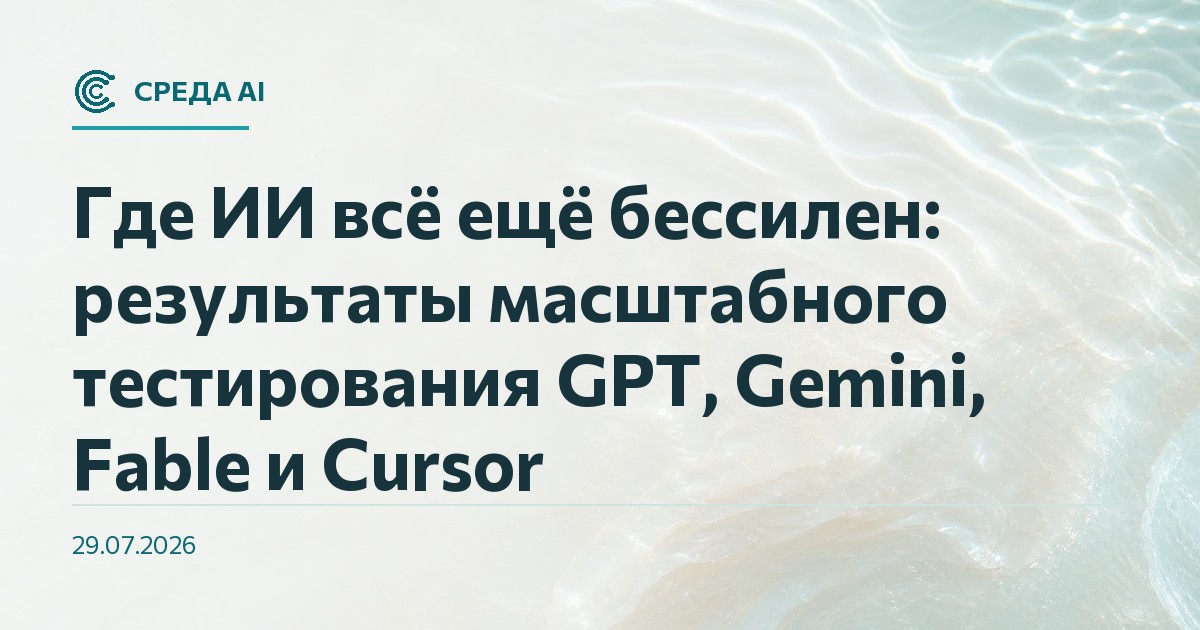 Где ИИ всё ещё бессилен: результаты масштабного тестирования GPT, Gemini, Fable и Cursor