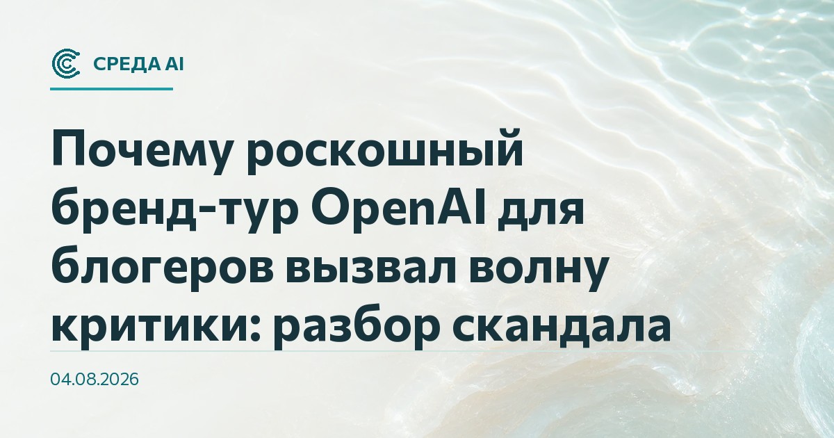 Почему роскошный бренд-тур OpenAI для блогеров вызвал волну критики: разбор скандала