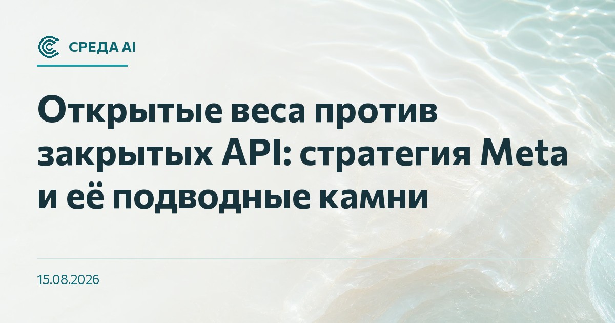 Открытые веса против закрытых API: стратегия Meta и её подводные камни
