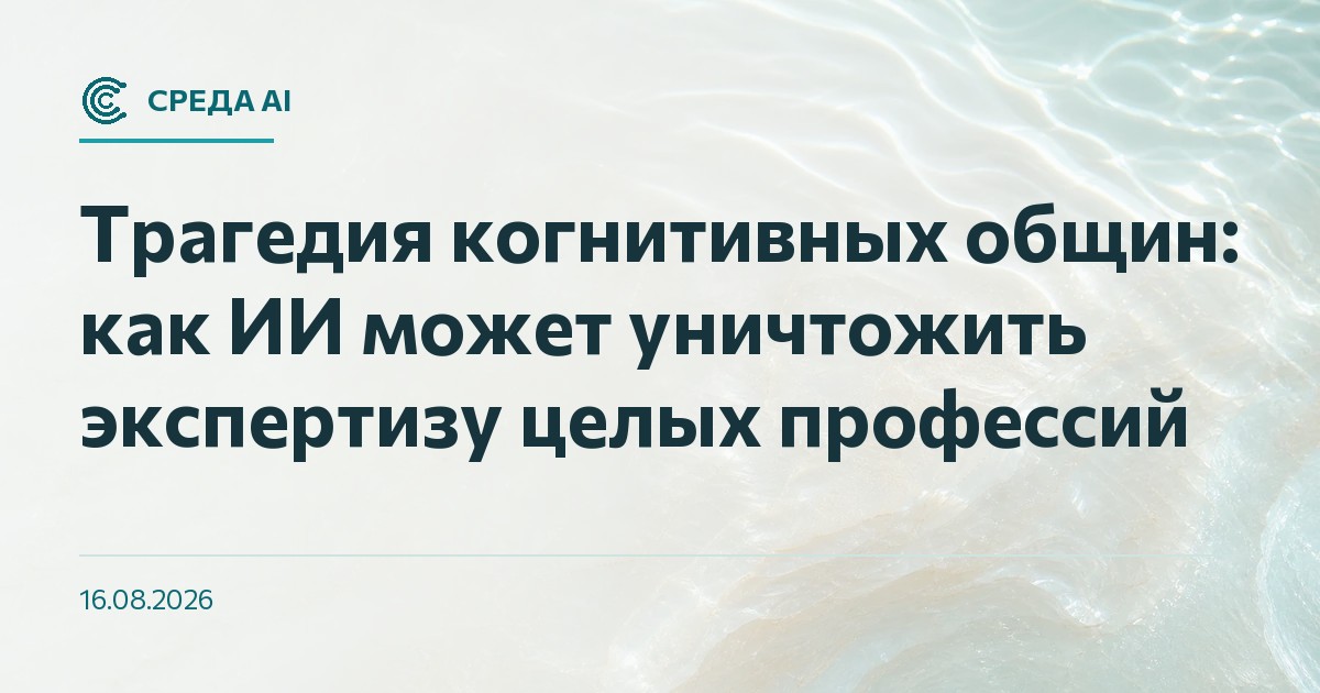 Трагедия когнитивных общин: как ИИ может уничтожить экспертизу целых профессий