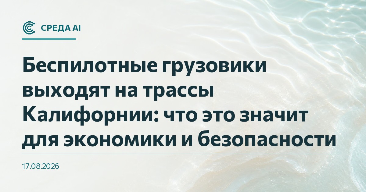 Беспилотные грузовики выходят на трассы Калифорнии: что это значит для экономики и безопасности