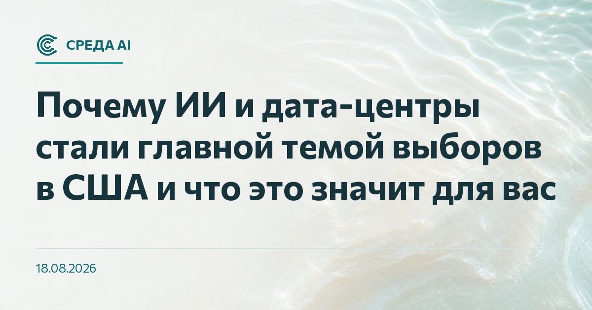 Почему ИИ и дата-центры стали главной темой выборов в США и что это значит для вас