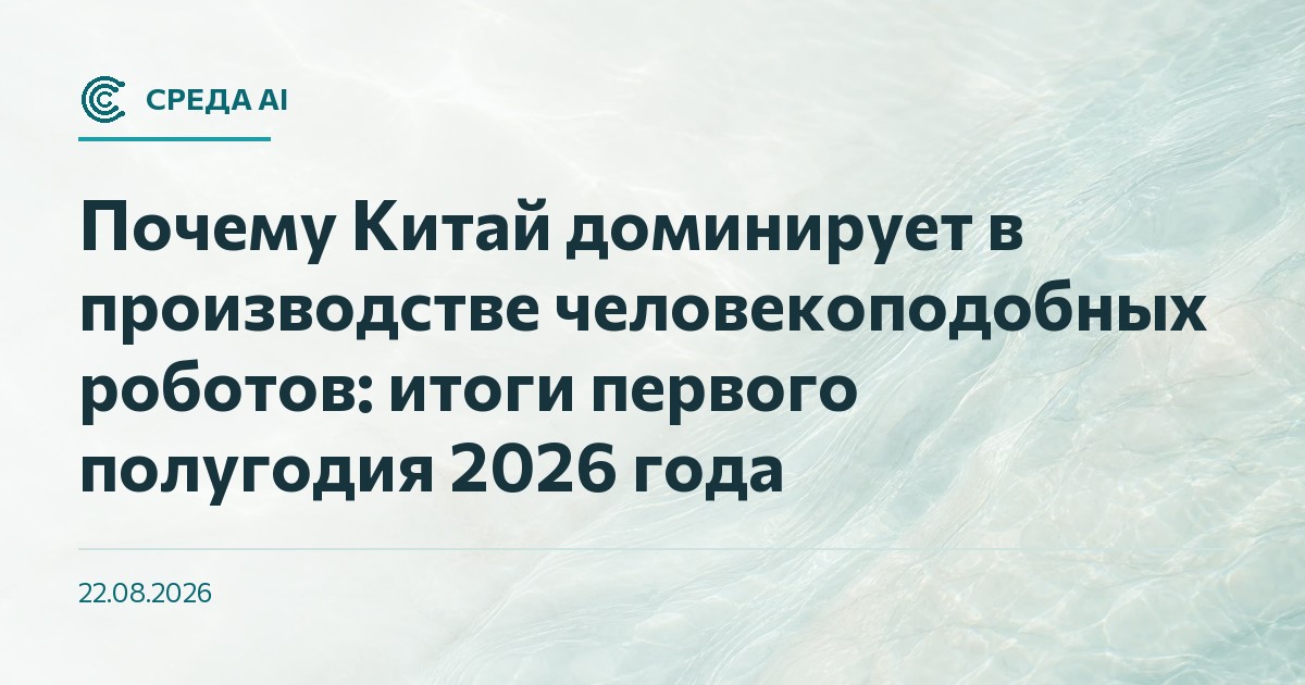 Почему Китай доминирует в производстве человекоподобных роботов: итоги первого полугодия 2026 года
