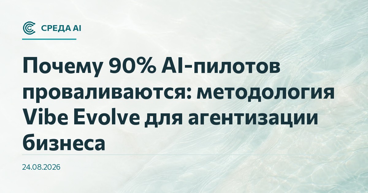 Почему 90% AI-пилотов проваливаются: методология Vibe Evolve для агентизации бизнеса