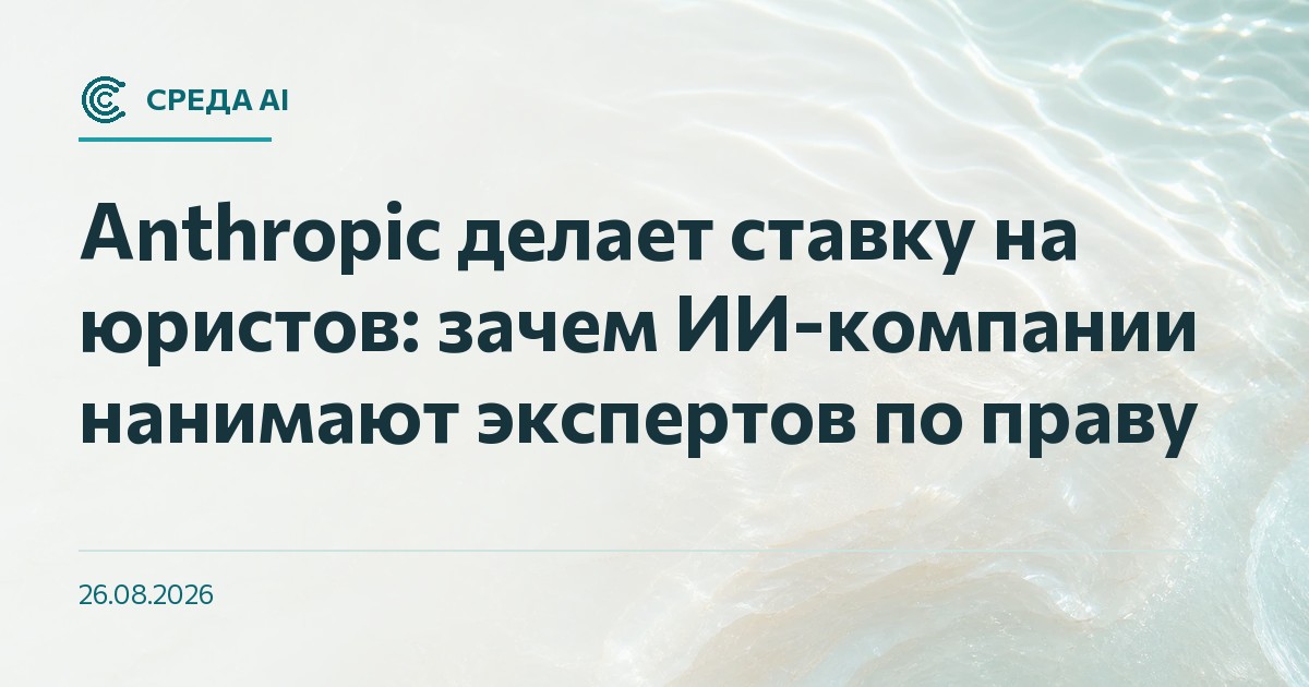 Anthropic делает ставку на юристов: зачем ИИ-компании нанимают экспертов по праву