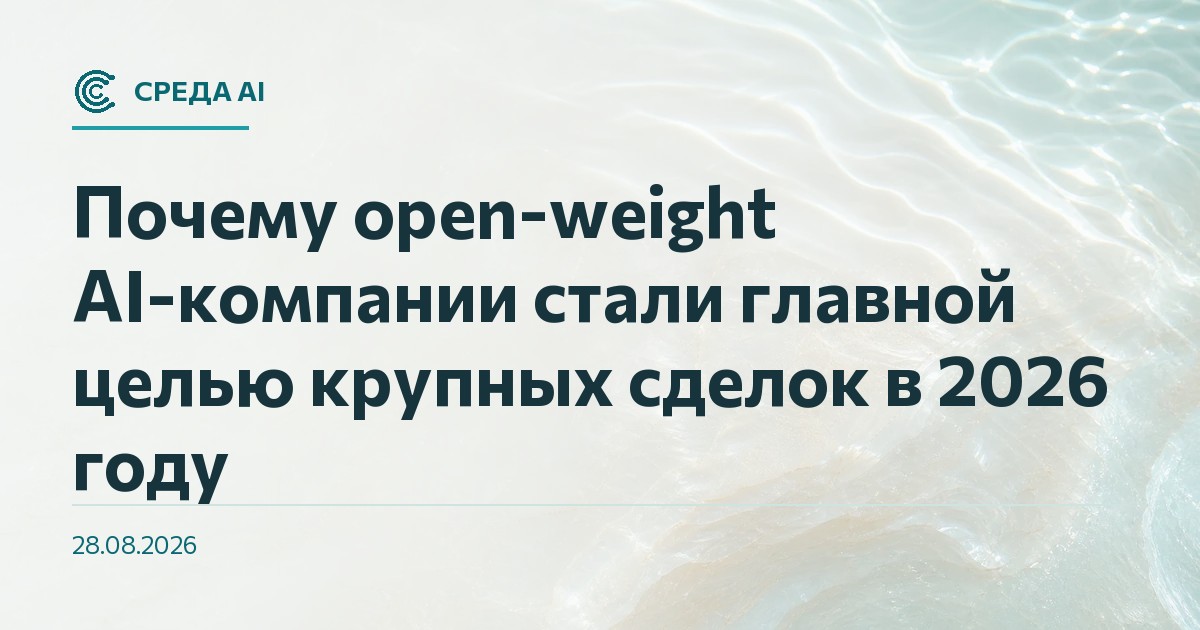 Почему open-weight AI-компании стали главной целью крупных сделок в 2026 году
