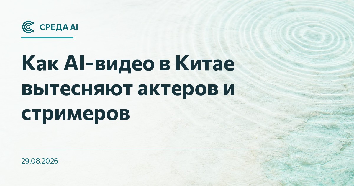Как AI-видео в Китае вытесняют актеров и стримеров