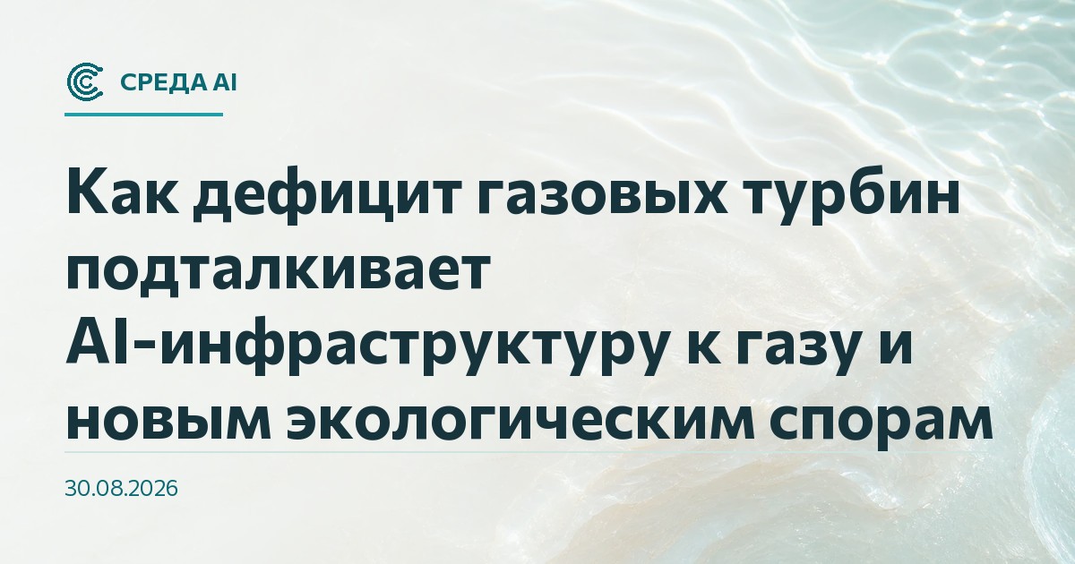 Как дефицит газовых турбин подталкивает AI-инфраструктуру к газу и новым экологическим спорам