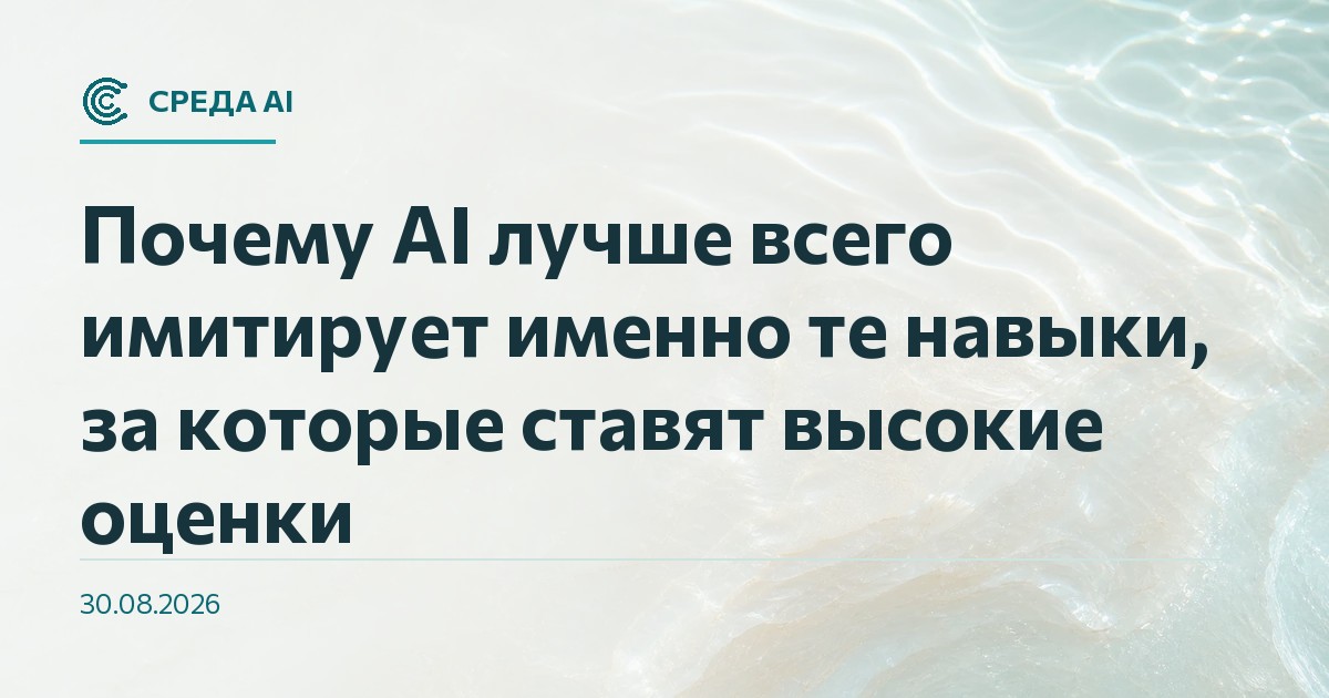 Почему AI лучше всего имитирует именно те навыки, за которые ставят высокие оценки