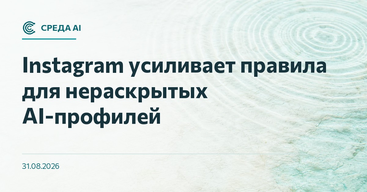 Instagram усиливает правила для нераскрытых AI-профилей